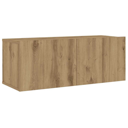 6 Piece Wall-mounted TV Cabinet Set Artisan Oak Engineered Wood