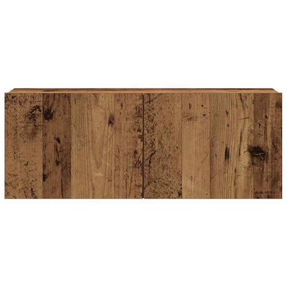 4 Piece Wall-mounted TV Cabinet Set Old Wood Engineered Wood