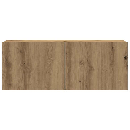 4 Piece Wall-mounted TV Cabinet Set Artisan Oak Engineered Wood