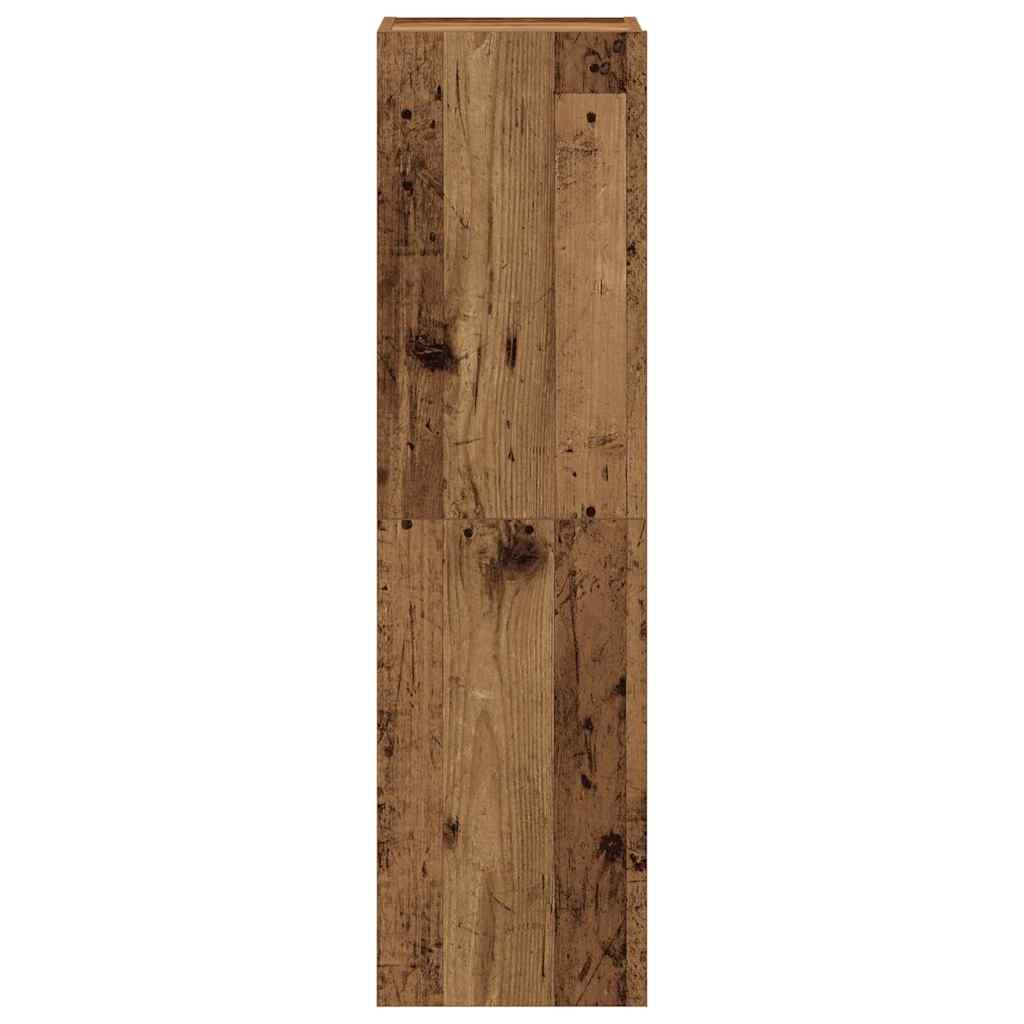 4 Piece Wall-mounted TV Cabinet Set Old Wood Engineered Wood