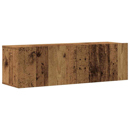 4 Piece Wall-mounted TV Cabinet Set Old Wood Engineered Wood