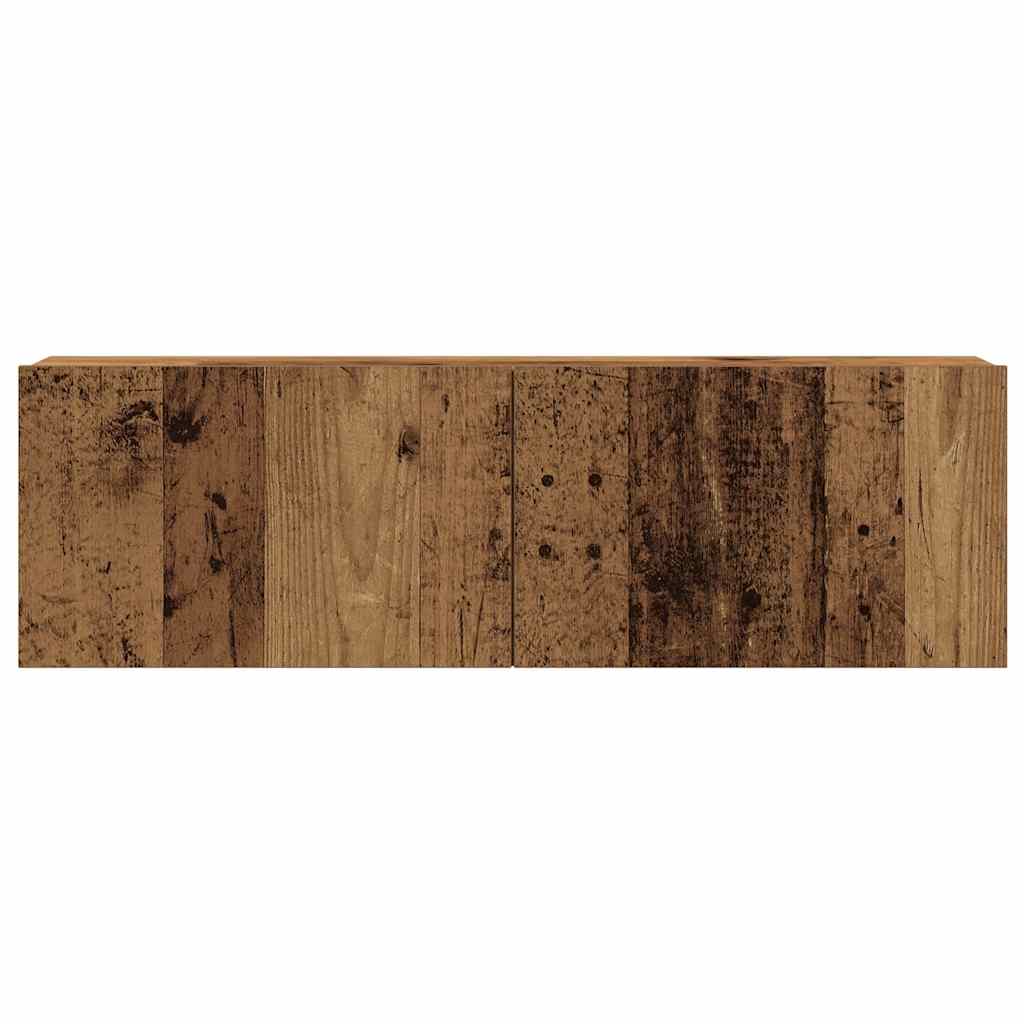 4 Piece Wall-mounted TV Cabinet Set Old Wood Engineered Wood