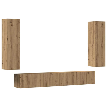 Wall Mounted TV cabinets 4 pcs Artisan Oak Engineered Wood