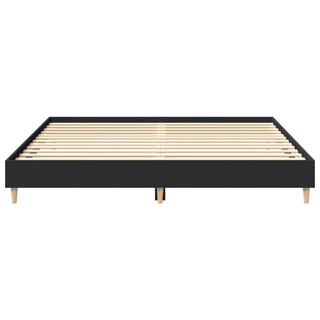 Bed Frame | Black | Engineered Wood, Solid Pine Wood, Plywood