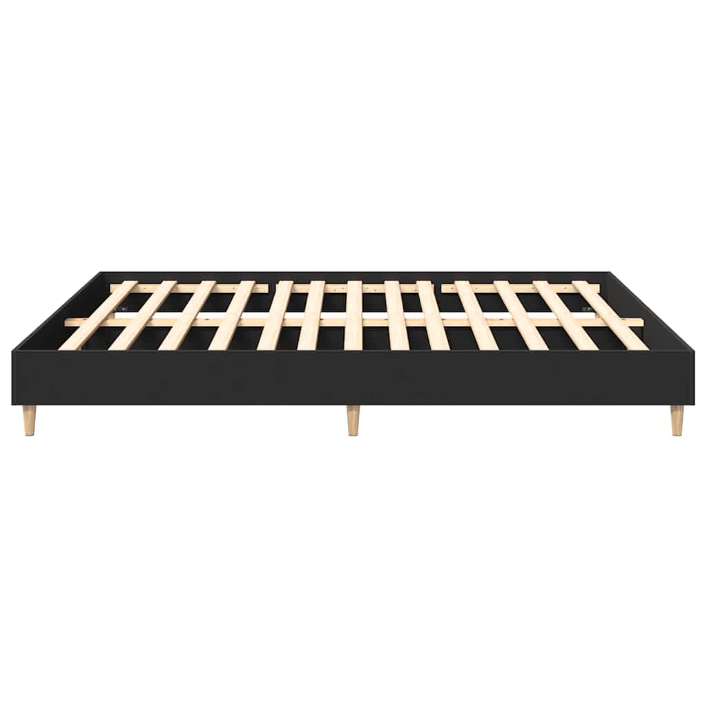 Bed Frame | Black | Engineered Wood, Solid Pine Wood, Plywood