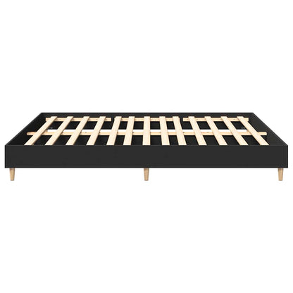 Bed Frame | Black | Engineered Wood, Solid Pine Wood, Plywood