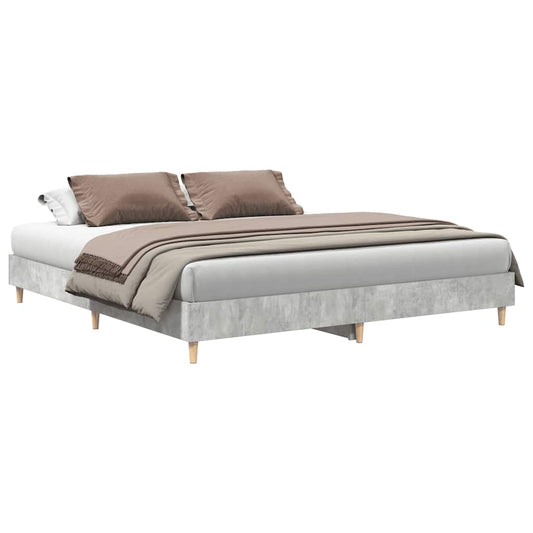 Bed Frame without Mattress Concrete Grey 180x200cm Engineered Wood