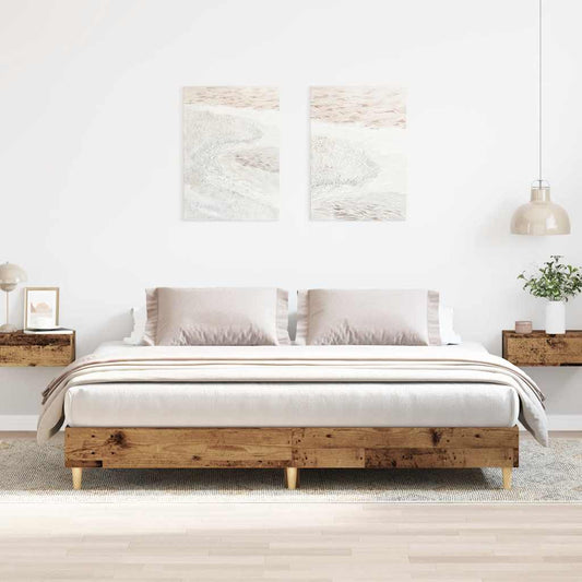 Bed Frame without Mattress Old Wood 180x200cm Engineered Wood