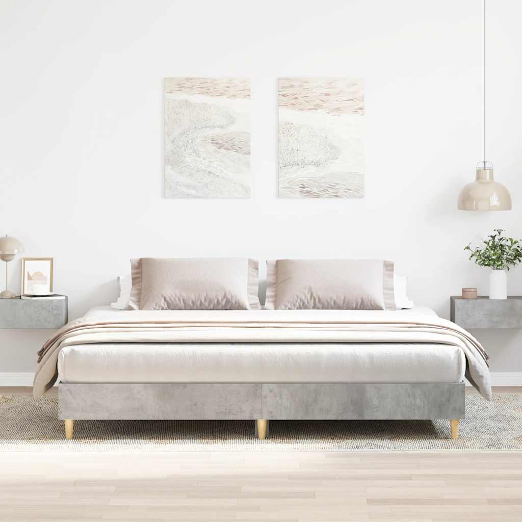 Bed Frame without Mattress Concrete Grey 160x200cm