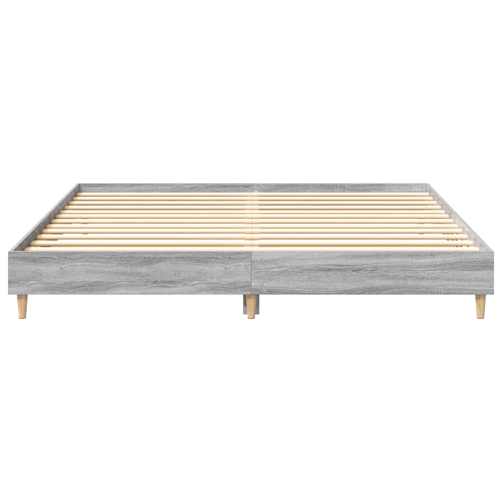 Bed Frame without Mattress Grey Sonoma 160x200 cm