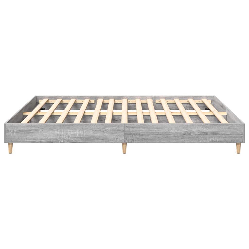 Bed Frame without Mattress Grey Sonoma 160x200 cm