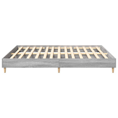 Bed Frame without Mattress Grey Sonoma 160x200 cm