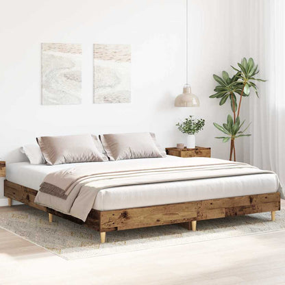 Bed Frame without Mattress Old Wood 160x200cm Engineered Wood
