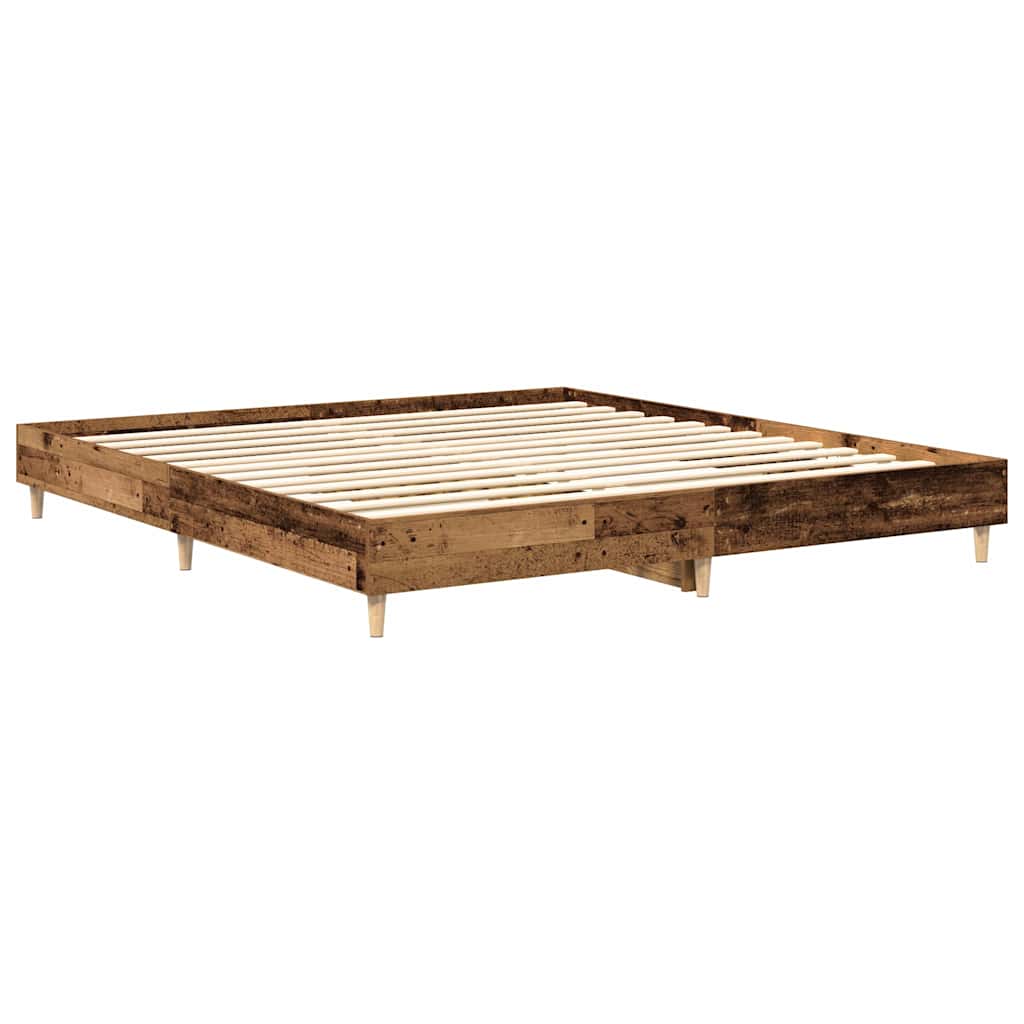 Bed Frame without Mattress Old Wood 160x200cm Engineered Wood