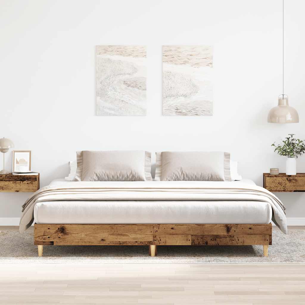 Bed Frame without Mattress Old Wood 160x200cm Engineered Wood