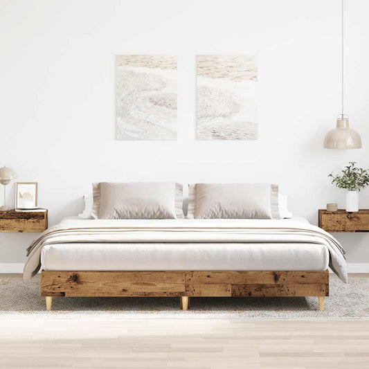 Bed Frame without Mattress Old Wood 160x200cm Engineered Wood