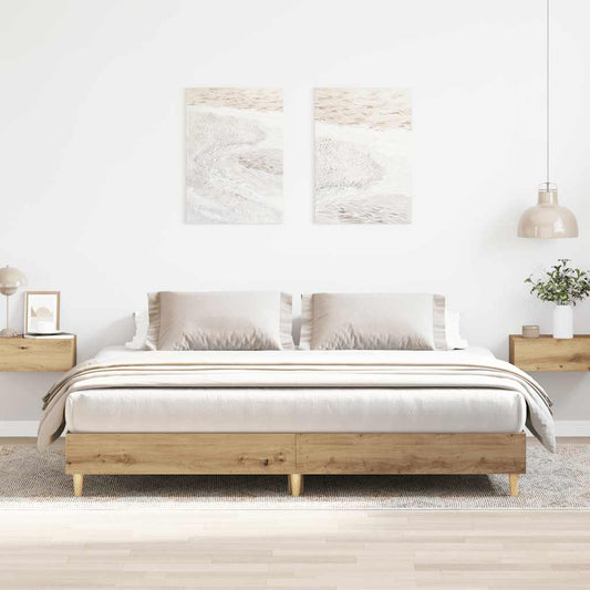 Bed Frame without Mattress Artisan Oak 160x200cm Engineered Wood