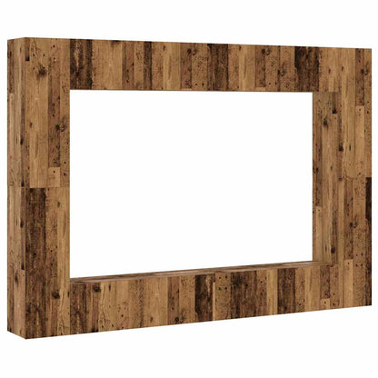 8 Piece Wall-mounted TV Cabinet Set Old Wood Engineered Wood