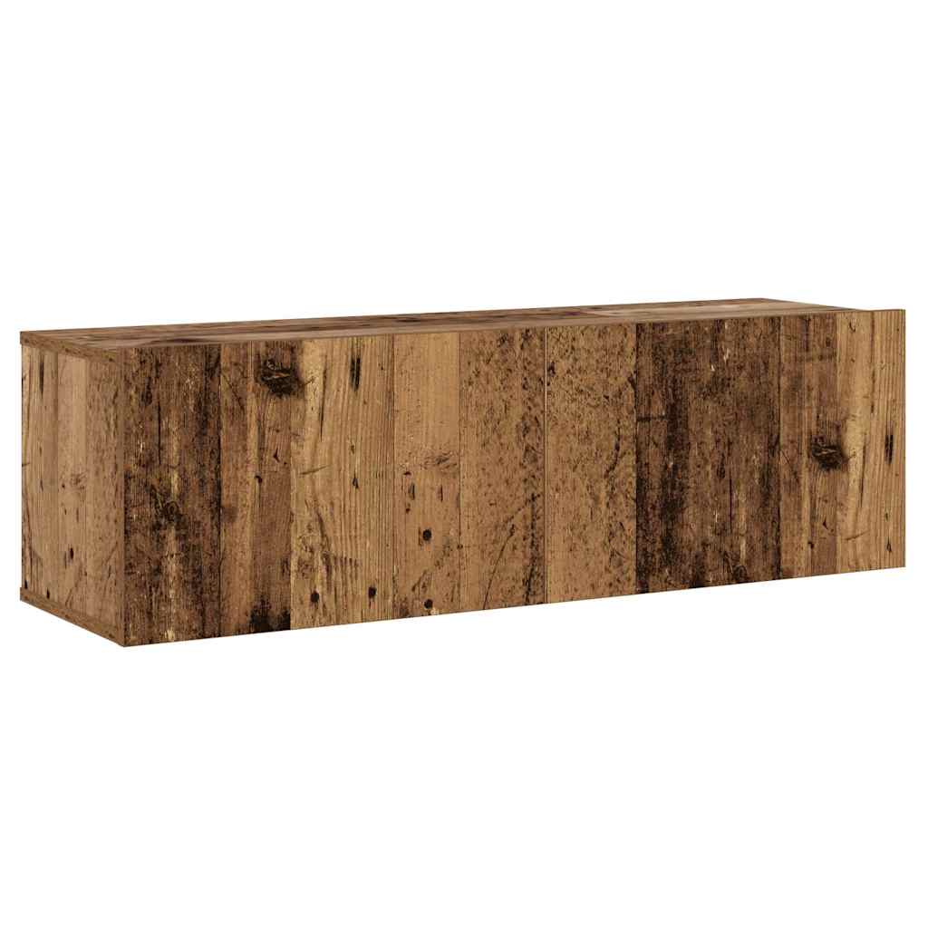 8 Piece Wall-mounted TV Cabinet Set Old Wood Engineered Wood