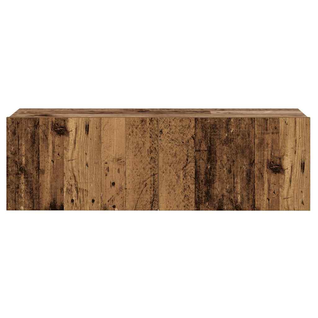 8 Piece Wall-mounted TV Cabinet Set Old Wood Engineered Wood