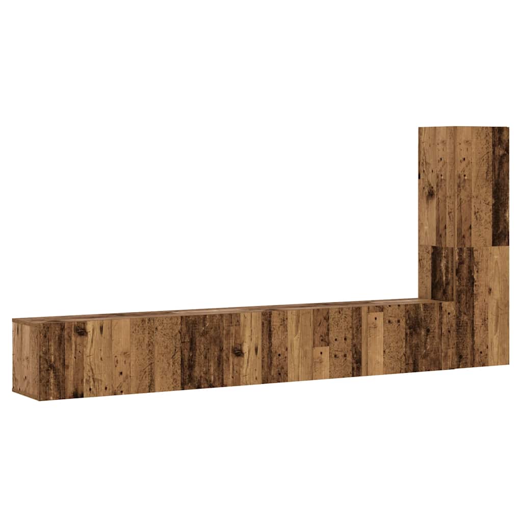 3 Piece Wall-mounted TV Cabinet Set Old Wood Engineered Wood