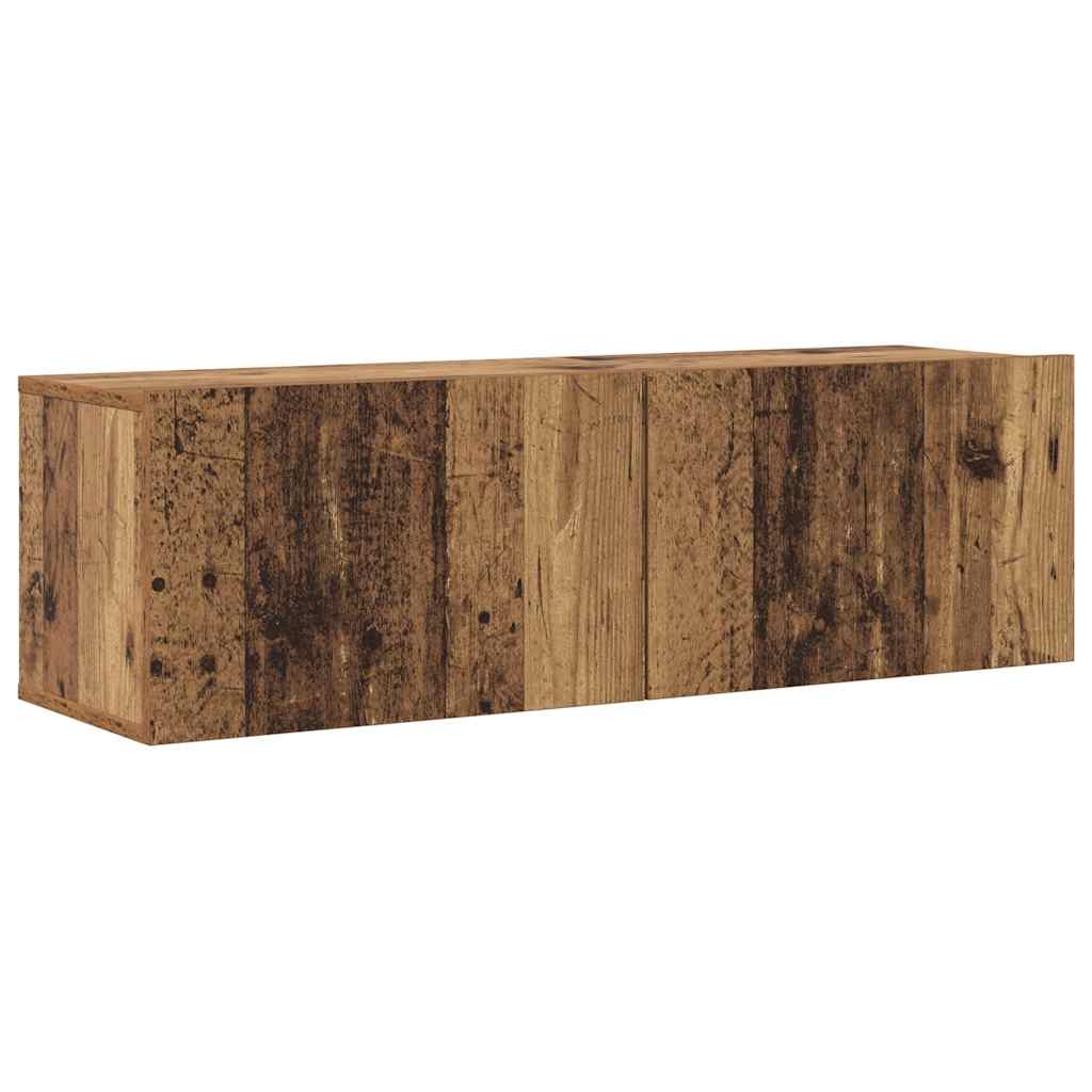 6 Piece Wall-mounted TV Cabinet Set Old Wood Engineered Wood