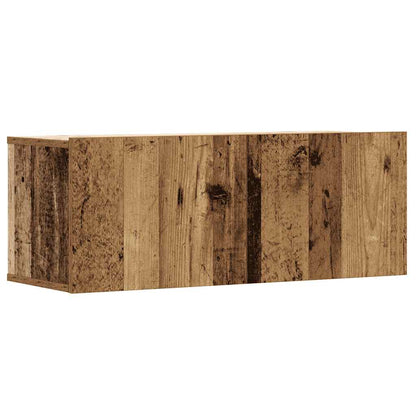 2 Piece TV Cabinet Set Wall-mounted Old Wood Engineered Wood