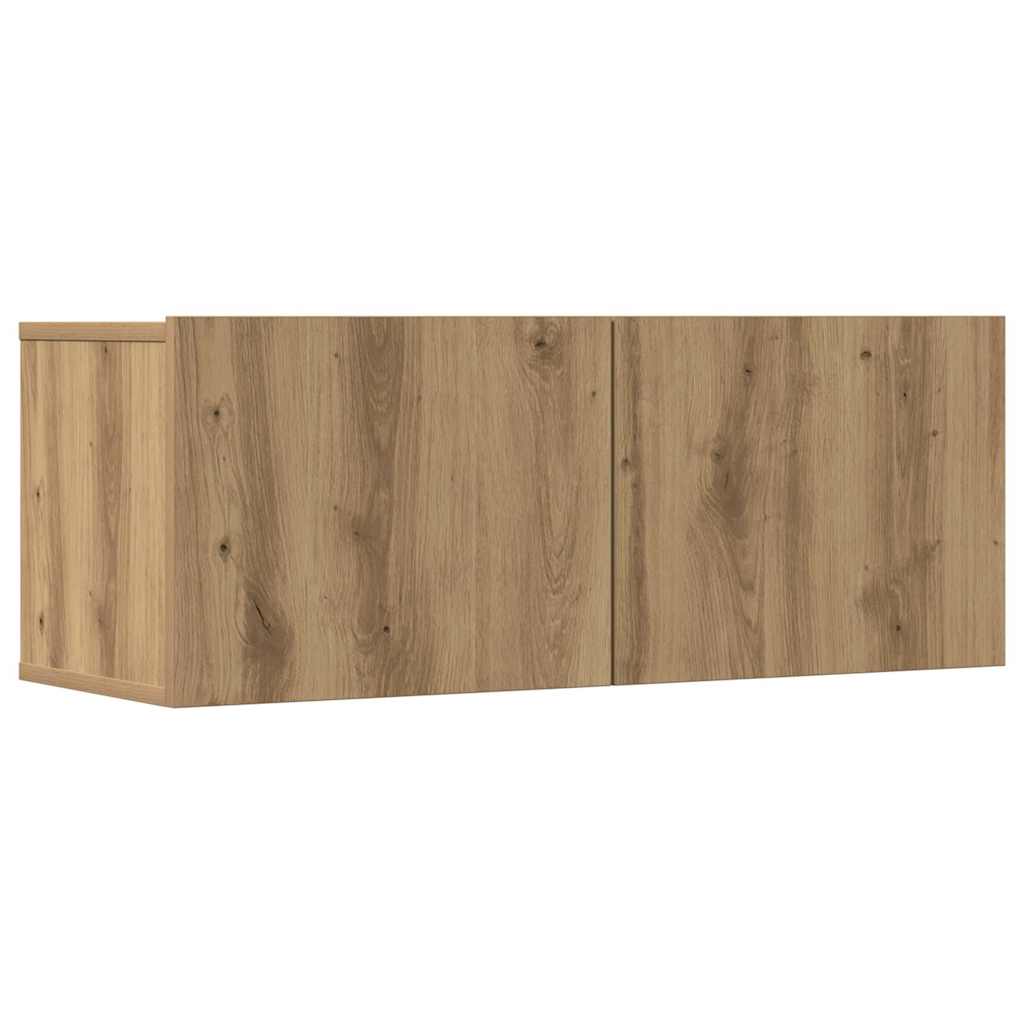 7 Piece TV Cabinet Set Wall-mounted Artisan Oak Engineered Wood
