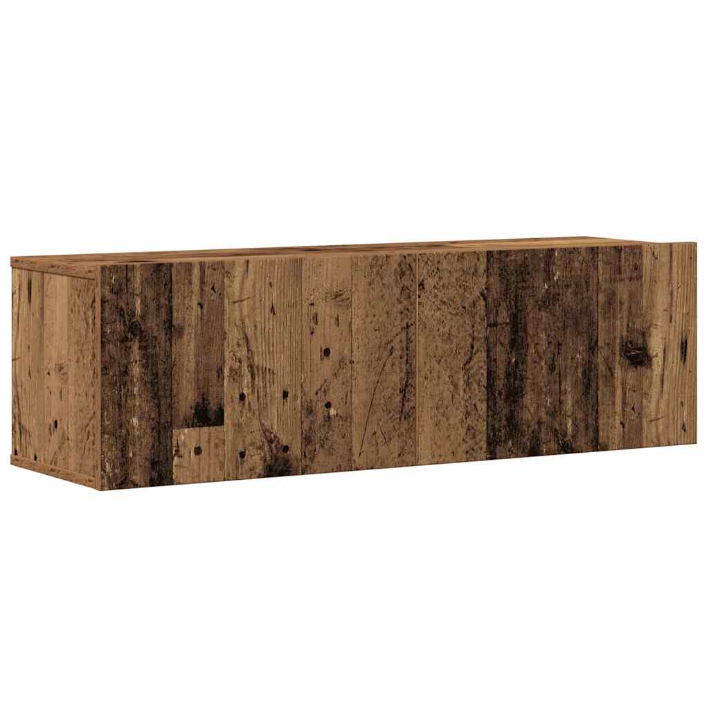 4 Piece TV Cabinet Set Wall-mounted Old Wood Engineered Wood