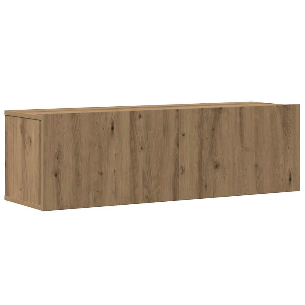 4 Piece TV Cabinet Set Wall-mounted Artisan Oak Engineered Wood