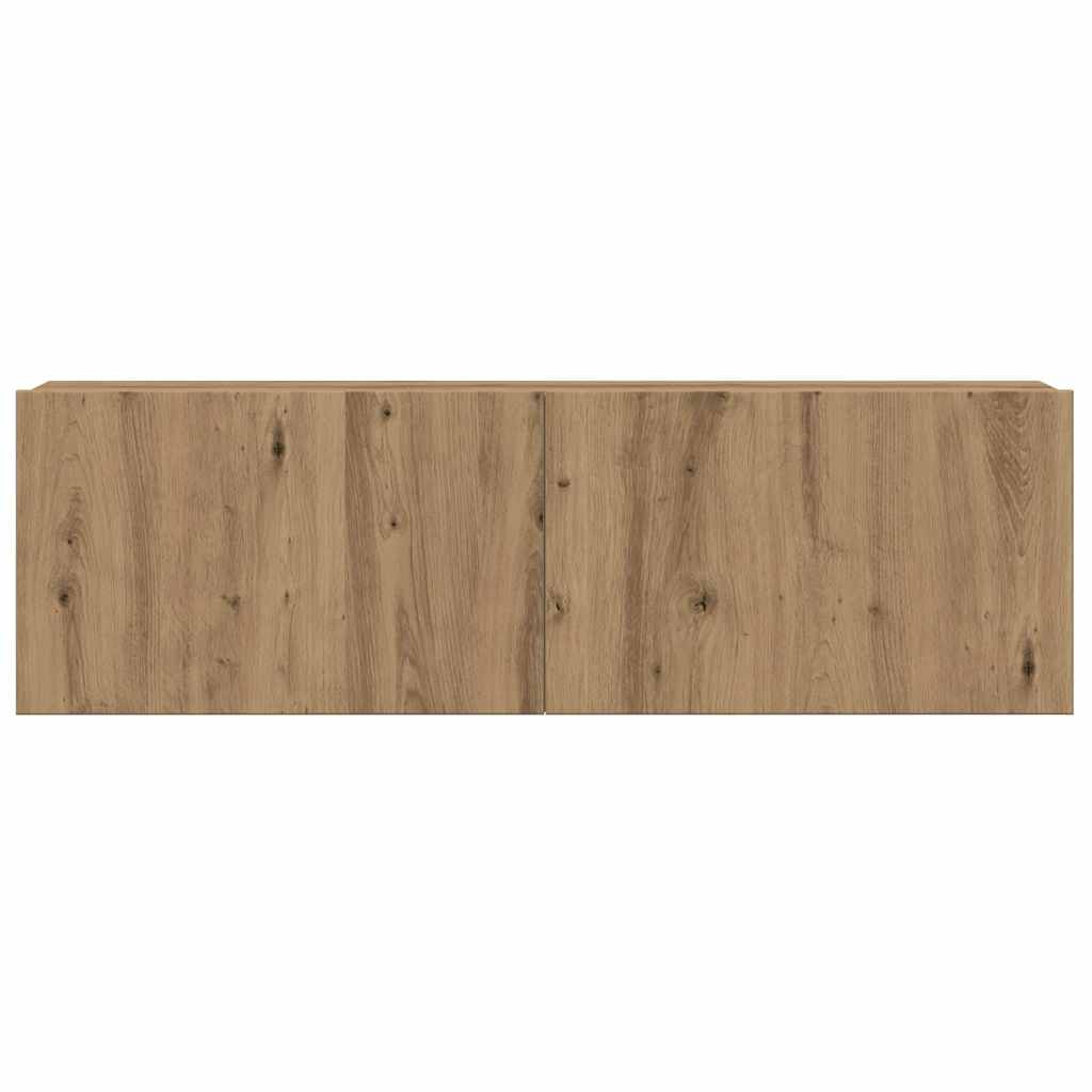 4 Piece TV Cabinet Set Wall-mounted Artisan Oak Engineered Wood