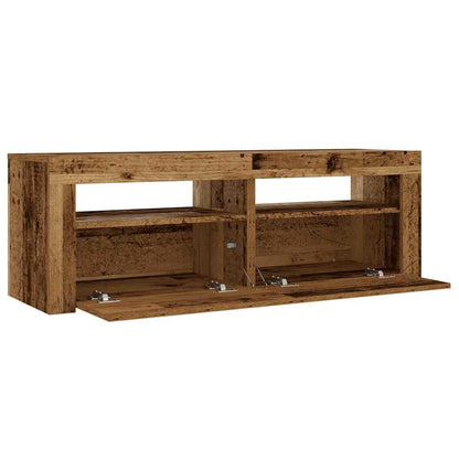Bedside Cabinets 2 pcs with LEDs Old Wood 60x35x40 cm