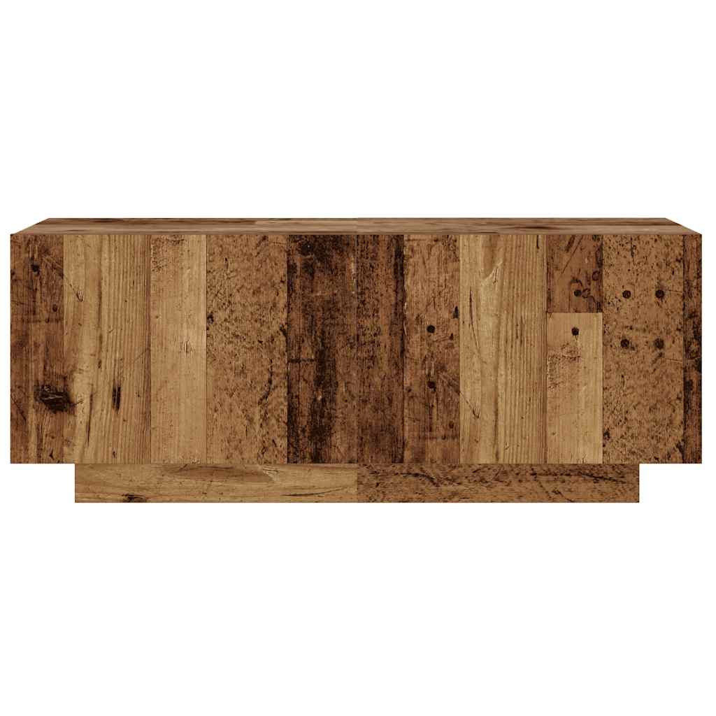 TV Cabinet with LED Lights Old Wood 180x35x40 cm Engineered Wood