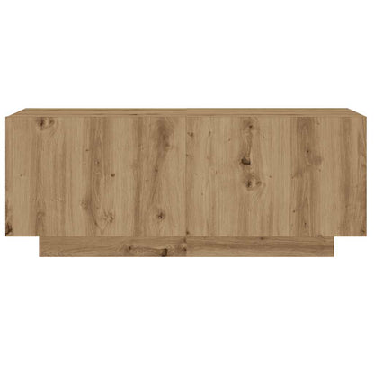 TV Cabinet with LED Lights Artisan Oak 180x35x40 cm Engineered Wood