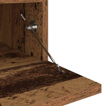 TV Cabinet with LED Lights Old Wood 200x35x40cm Engineered Wood