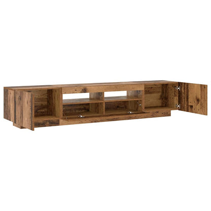 TV Cabinet with LED Lights Old Wood 200x35x40 cm Engineered Wood