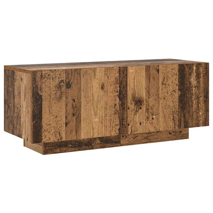 TV Cabinet with LED Lights Old Wood 200x35x40 cm Engineered Wood