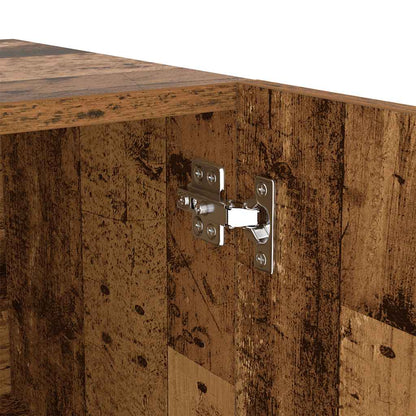 TV Cabinet with LED Lights Old Wood 200x35x40 cm Engineered Wood
