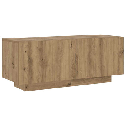 TV Cabinet with LED Lights Artisan Oak 200x35x40 cm Engineered Wood