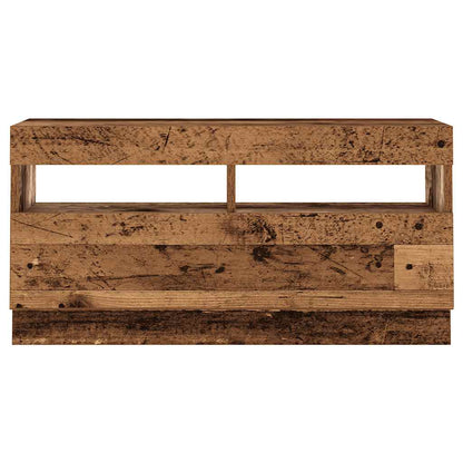 TV Cabinet with LED Lights Old Wood 260x35x40 cm Engineered Wood