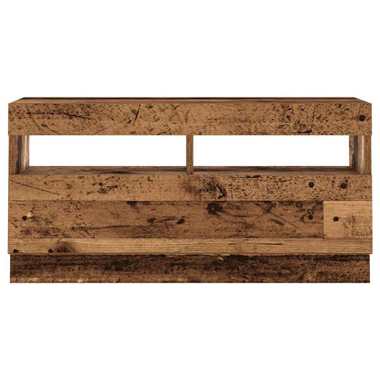 TV Cabinet with LED Lights Old Wood 260x35x40 cm Engineered Wood