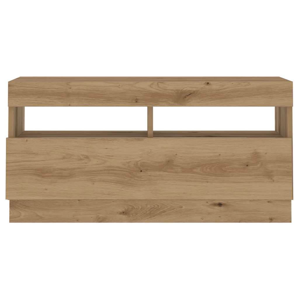 TV Cabinet with LED Lights Artisan Oak 260x35x40 cm Engineered Wood
