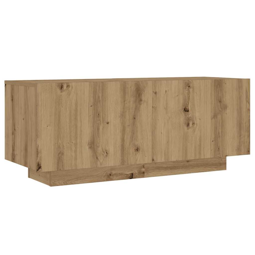 TV Cabinet with LED Lights Artisan Oak 260x35x40 cm Engineered Wood