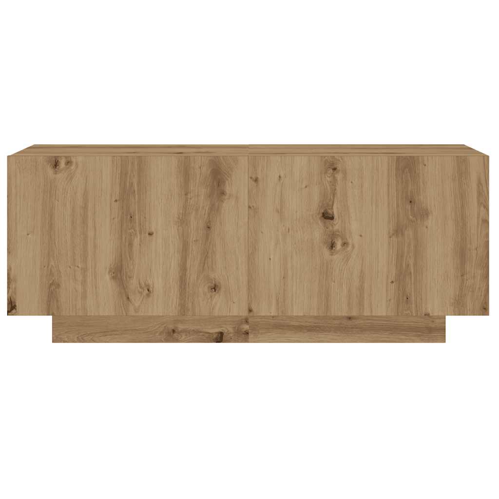 TV Cabinet with LED Lights Artisan Oak 260x35x40 cm Engineered Wood