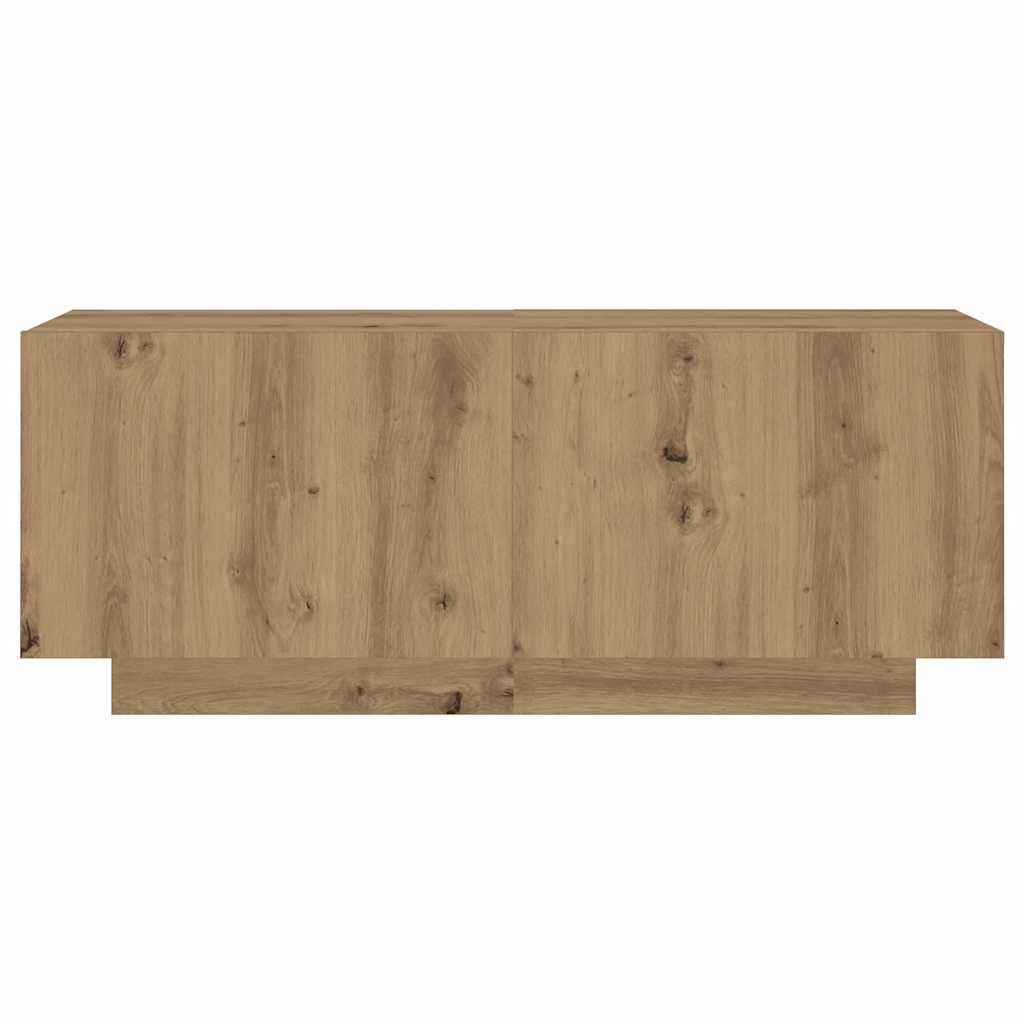 TV Cabinet with LED Lights Artisan Oak 300x35x40 cm Engineered Wood