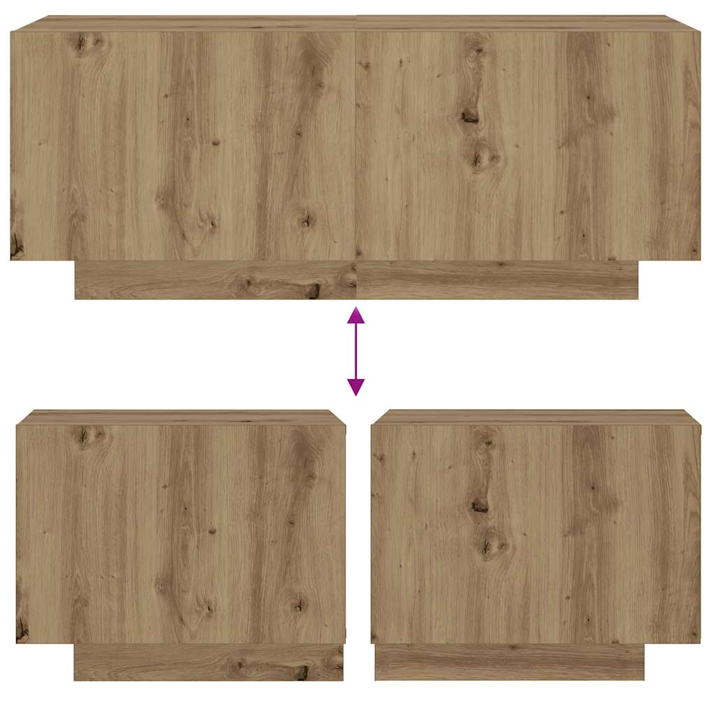 Bedside Cabinet Artisan Oak 100x35x40 cm Engineered Wood