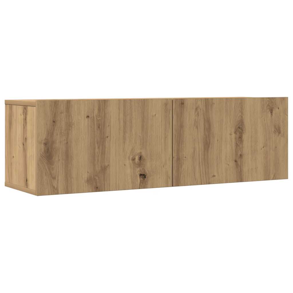 5 Piece TV Cabinet Set Wall-mounted Artisan Oak Engineered Wood