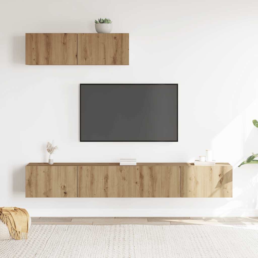 TV Cabinet Set | Set of 3 | Artisan oak | Engineered wood | Medium