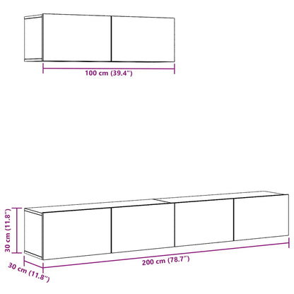 TV Cabinet Set | Set of 3 | Artisan oak | Engineered wood | Medium
