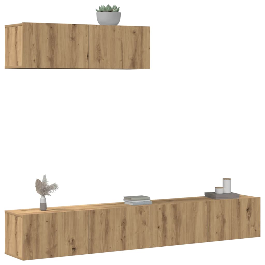 TV Cabinet Set | Set of 3 | Artisan oak | Engineered wood | Medium